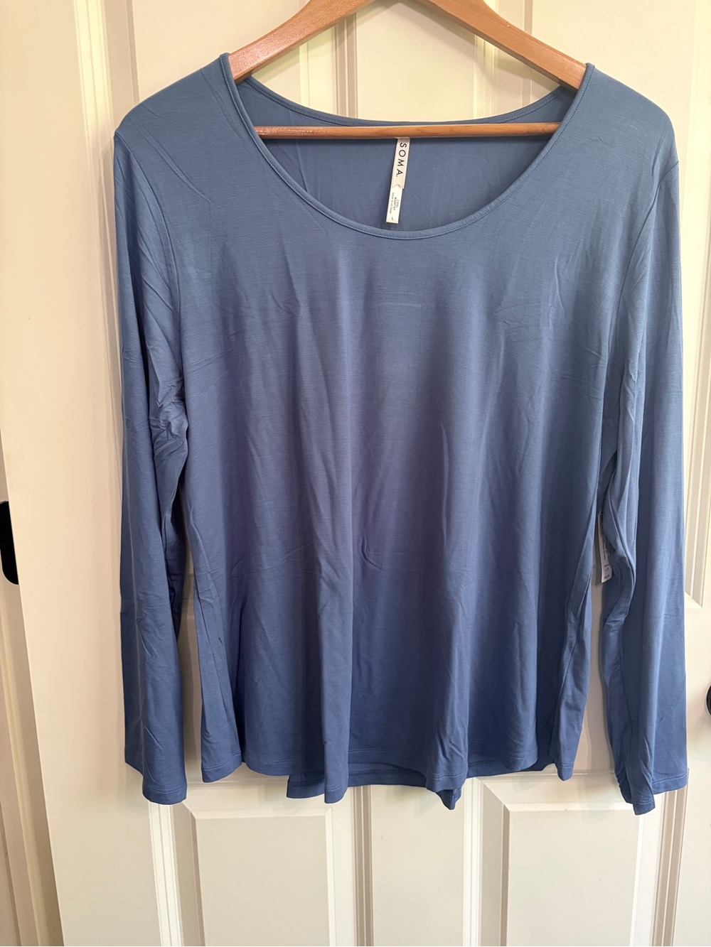 New w tags Soma size L Cool Nights lounge pajama Long Sleeve tee in Slate Blue.